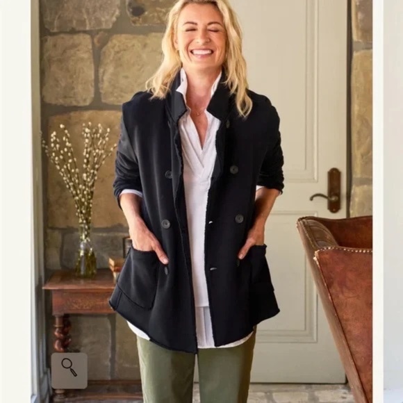 FRANK and EILEEN BELFAST double breast Peacoat Navy Sz M NEW - Picture 1 of 4